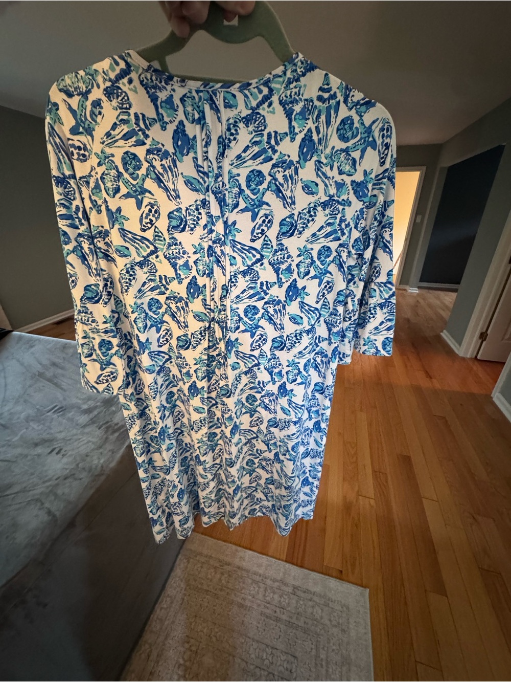 Lilly Pulitzer NWT- Krysta Tunic blue Shell Print Dress, Size S - Picture 9 of 9